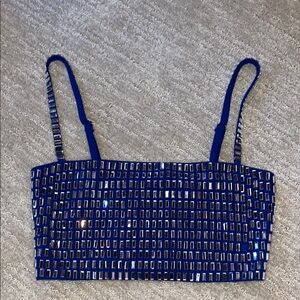 Blue Sequin Top